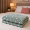 Manta Fleece Petit Poá Queen 2,20m x 2,40m Verde Menta