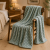 Manta Fleece Petit Poá Queen 2,20m x 2,40m Verde Menta