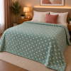 Manta Fleece Petit Poá Queen 2,20m x 2,40m Verde Menta