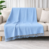 Manta para Sofá em Tear 2.40m x 1.80m Azul Claro