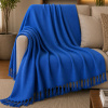 Manta para Sofá em Tear 2.40m x 1.80m Azul Royal