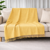 Manta para Sofá em Tear 2.40m x 1.80m Mostarda Claro