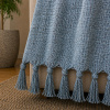Manta Protetora Tear para Sofá e Cama 2,30m x 1,40m Azul Claro C/Preto