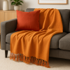 Manta Protetora Tear para Sofá e Cama 2,30m x 1,40m Laranja C/Amarelo