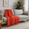 Manta Protetora Tear para Sofá e Cama 2,30m x 1,40m Mescladinha Laranja C/Vermelho