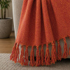 Manta Protetora Tear para Sofá e Cama 2,30m x 1,40m Mescladinha Laranja C/Vermelho