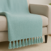 Manta Protetora Tear para Sofá e Cama 2,30m x 1,40m Verde Água com Crú