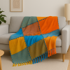 Manta Tear Quadriculada Bainha Color 1,40mt X 1,40mt