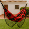 Rede de Balanço Artesanal em Tear Vermelho C/Preto 3,20m x 1.45m