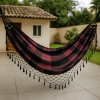 Rede de Balanço Artesanal em Tear Vinho C/Preto 3,20m x 1.45m