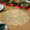 Sousplat Metalizado Emborrachado Flor Dourado II