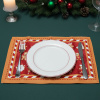 Sousplat Natalino em Tecido Laranja C/Biscoito Natalino