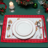 Sousplat Natalino em Tecido Vermelho C/Biscoito Natalino