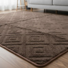 Tapete Tóquio Alto Relevo Geométrico Tabaco com Base Antiderrapante e Toque Macio 1,40m x 2,00m