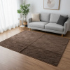 Tapete Tóquio Alto Relevo Geométrico Tabaco com Base Antiderrapante e Toque Macio 1,40m x 2,00m