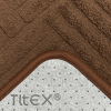 Tapete Tóquio  Alto Relevo Geométrico Tabaco Listradinho com Base Antiderrapante e Toque Macio 1,40m x 2,00m