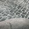 Tapete Atlanta Quadradinho Cinza Escuro Alto Relevo 3D Desenho Geométrico com Base Antiderrapante 2,00m x 1,40m