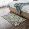Tapete Atlanta Zig Zag Bege Escuro Alto Relevo 3D Desenho Geométrico com Base Antiderrapante 60cm x 1,00m