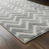 Tapete Atlanta Zig Zag Cinza Claro Alto Relevo 3D Desenho Geométrico com Base Antiderrapante 60cm x 1,00m