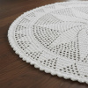 Tapete Avulso de Crochê Redondo 90cm Crú