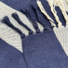 Tapete Avulso de Tear Franja Azul Marinho C/Listra Cru