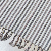 Tapete Avulso de Tear Franja Crú C/Listrinhas Coloridas