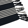 Tapete Avulso de Tear Franja Preta C/Listra Cru