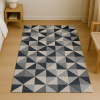Tapete Beira Cama de Tear Algodão Asteca Azul Marinho C/Cru 1.40x75cm