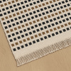 Tapete Beira Cama de Tear Xadrez 1.40m X 70cm  Preto e Mostarda