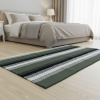 Tapete Beira De Cama Tear Zurick Listra Verde C/ Preto