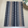 Tapete de Tear Avulso Chevron 70cm X 48cm Mostarda C/Tons de Cinza e Azul