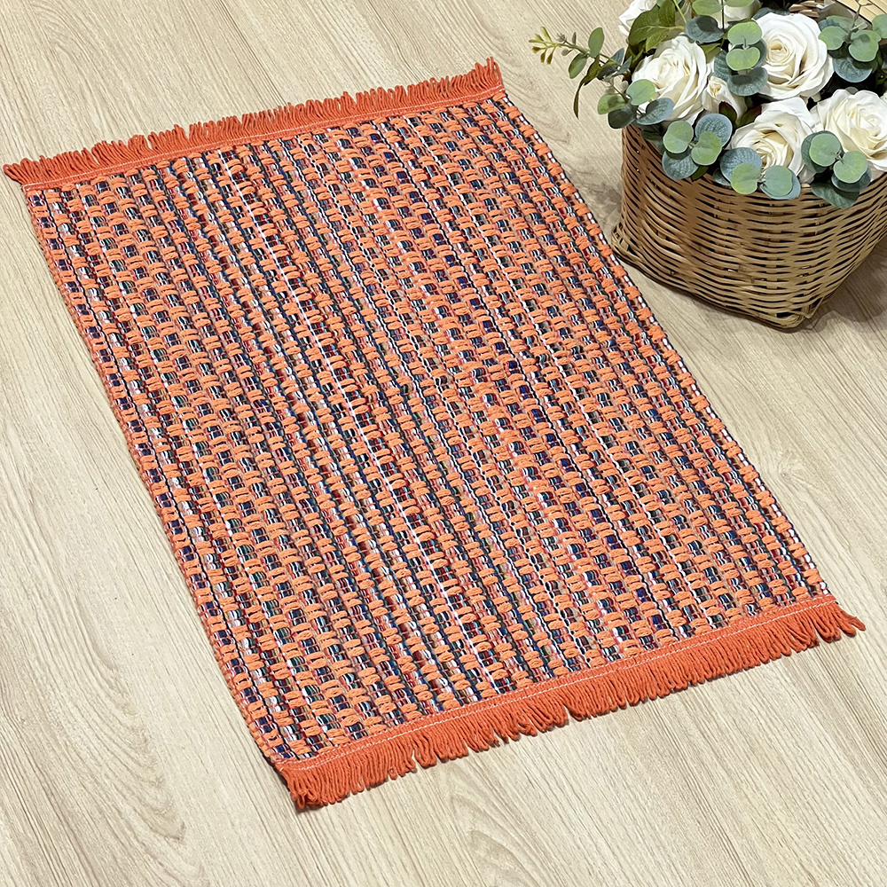 PSA9 AR 50枚　① Tapete de Tear Avulso Xadrez com Franja - Crochê Vitória