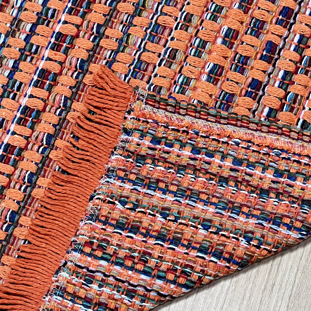 PSA9 AR 50枚　① Tapete de Tear Avulso Xadrez com Franja - Crochê Vitória