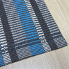 Tapete de Tear Avulso Zurick 70cm X 48cm Listras em Azul C/Cinza e Preto