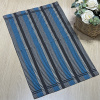 Tapete de Tear Avulso Zurick 70cm X 48cm Listras em Azul C/Cinza e Preto