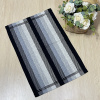 Tapete de Tear Avulso Zurick 70cm X 48cm Listras Preto C/Cinza