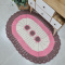 Tapete Oval de Crochê Milão - Nude C/Rosa