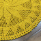 Tapete Redondo de Crochê Amarelo 95cm Produto Feito a Mão