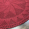 Tapete Redondo de Crochê Vermelho 95cm Produto Feito a Mão