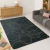 Tapete Soft Geométrico 1,00x1,40m Moderno, Antiderrapante e Macio para Sala ou Quarto Chumbo