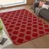 Tapete Soft Geométrico 1,00x1,40m Moderno, Antiderrapante e Macio para Sala ou Quarto VERMELHO I