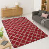 Tapete Soft Geométrico 1,00x1,40m Moderno, Antiderrapante e Macio para Sala ou Quarto VERMELHO II