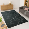 Tapete Soft Geométrico 2,00x1,40m Moderno, Antiderrapante e Macio para Sala ou Quarto Chumbo C/ Branco