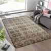 Tapete Soft Geométrico 2,00x1,40m Moderno, Antiderrapante e Macio para Sala ou Quarto Nude Marrom