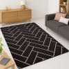 Tapete Soft Geométrico 2,00x1,40m Moderno, Antiderrapante e Macio para Sala ou Quarto Tabaco