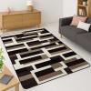 Tapete Soft Geométrico 2,00x1,40m Moderno, Antiderrapante e Macio para Sala ou Quarto Tons de Marrom l