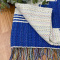 Tapete de Algodão Losango 140 mt x 80 cm - Azul