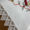 Toalha Centro de Mesa Bordada C/Guippir Quadrada Branca Natal Noel 85x85cm