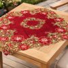 Toalha Centro de Mesa Bordada Quadrada Holanda - Vermelha - 85x85cm