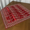 Toalha Centro de Mesa Voal Bordado Realeza Vermelha C/Dourado 85x85cm